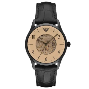 Montre Emporio Armani AR1923 Meccanico automatique Bracelet Cuir Noir