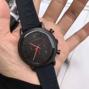 ar11024 emporio armani watch men black dial rubber strap quartz battery analog chronograph luigi xlarge 10