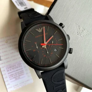 ar11024 emporio armani watch men black dial rubber strap quartz battery analog chronograph luigi xlarge 13