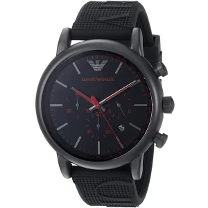 ar11024 emporio armani watch men black dial rubber strap quartz battery analog chronograph luigi xlarge 3