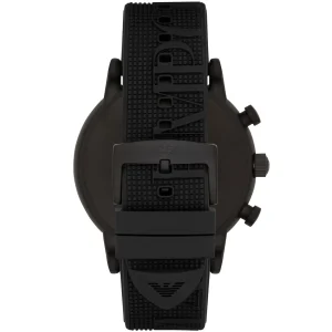 ar11024 emporio armani watch men black dial rubber strap quartz battery analog chronograph luigi xlarge 4