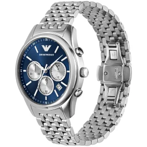 ar11582 emporio armani watch men blue dial metal stainless steel silver strap quartz analog chronograph antonio 3