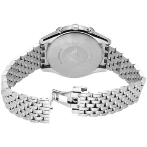 ar11582 emporio armani watch men blue dial metal stainless steel silver strap quartz analog chronograph antonio 4