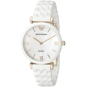 ar1486 emporio armani watch ceramica women mother of pearl white dial ceramic strap quartz battery analog gianni t bar 2