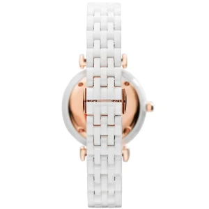 ar1486 emporio armani watch ceramica women mother of pearl white dial ceramic strap quartz battery analog gianni t bar 3