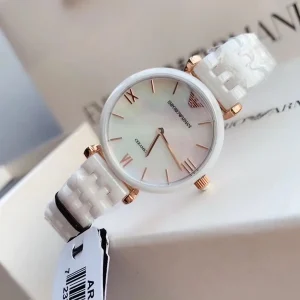 ar1486 emporio armani watch ceramica women mother of pearl white dial ceramic strap quartz battery analog gianni t bar 8