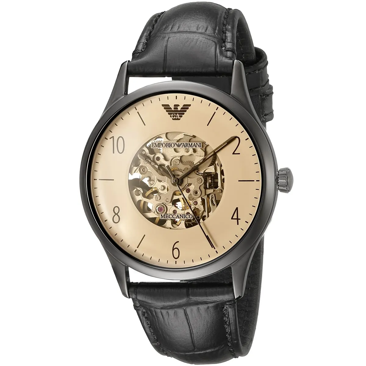 ar1923 emporio armani watch meccanico men brown dial leather black strap automatic analog beta large 2 ar1923 emporio armani watch meccanico men brown dial leather black strap automatic analog beta large 2
