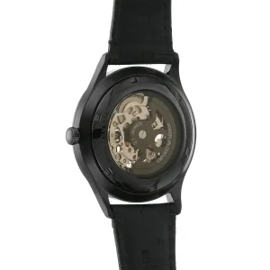 ar1923 emporio armani watch meccanico men brown dial leather black strap automatic analog beta large 4