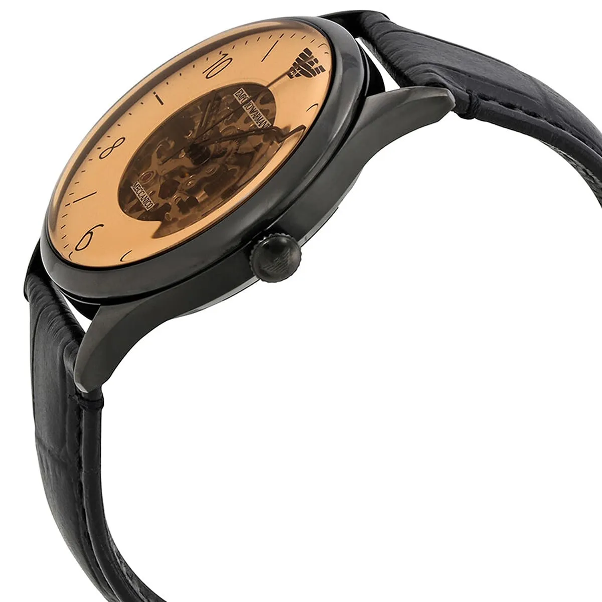 ar1923 emporio armani watch meccanico men brown dial leather black strap automatic analog beta large 5 ar1923 emporio armani watch meccanico men brown dial leather black strap automatic analog beta large 5