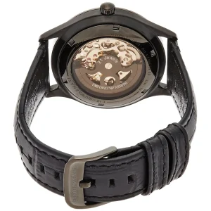 ar1923 emporio armani watch meccanico men brown dial leather black strap automatic analog beta large 7