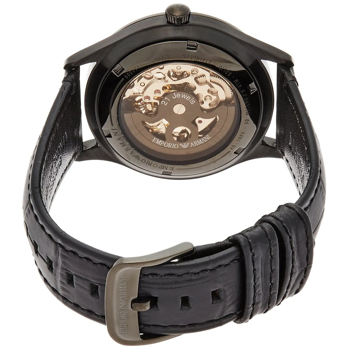 ar1923 emporio armani watch meccanico men brown dial leather black strap automatic analog beta large 7 ar1923 emporio armani watch meccanico men brown dial leather black strap automatic analog beta large 7