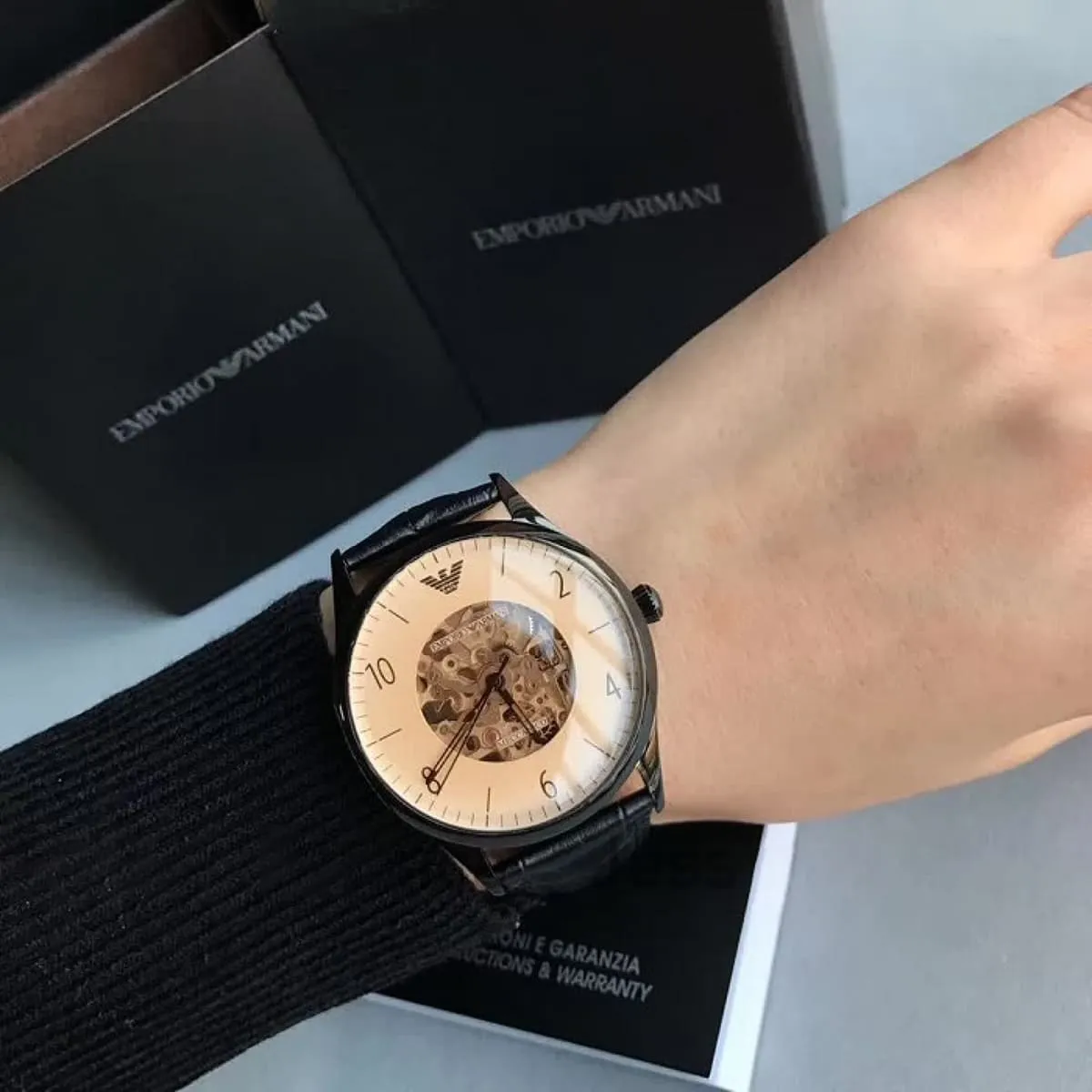 ar1923 emporio armani watch meccanico men brown dial leather black strap automatic analog beta large 9 ar1923 emporio armani watch meccanico men brown dial leather black strap automatic analog beta large 9