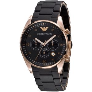 ar5905 emporio armani watch men black rubber metal stainless steel sportivo 2