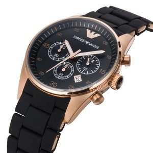 ar5905 emporio armani watch men black rubber metal stainless steel sportivo 3