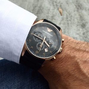 ar5905 emporio armani watch men black rubber metal stainless steel sportivo hand 9