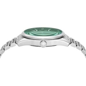 ar60091 emporio armani watch automatic men skeleton green dial metal stainless steel silver strap analog antonio 4