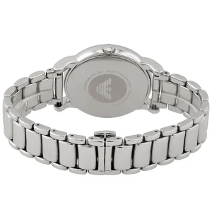 ar90000 emporio armani watch unisex gift set couples watch white dial stainless steel metal silver strap quartz battery analog 6