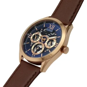 gw0389g3 guess watch men blue dial leather brown strap quartz battery analog tailor 2 1024x1024