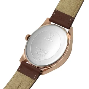 gw0389g3 guess watch men blue dial leather brown strap quartz battery analog tailor 4