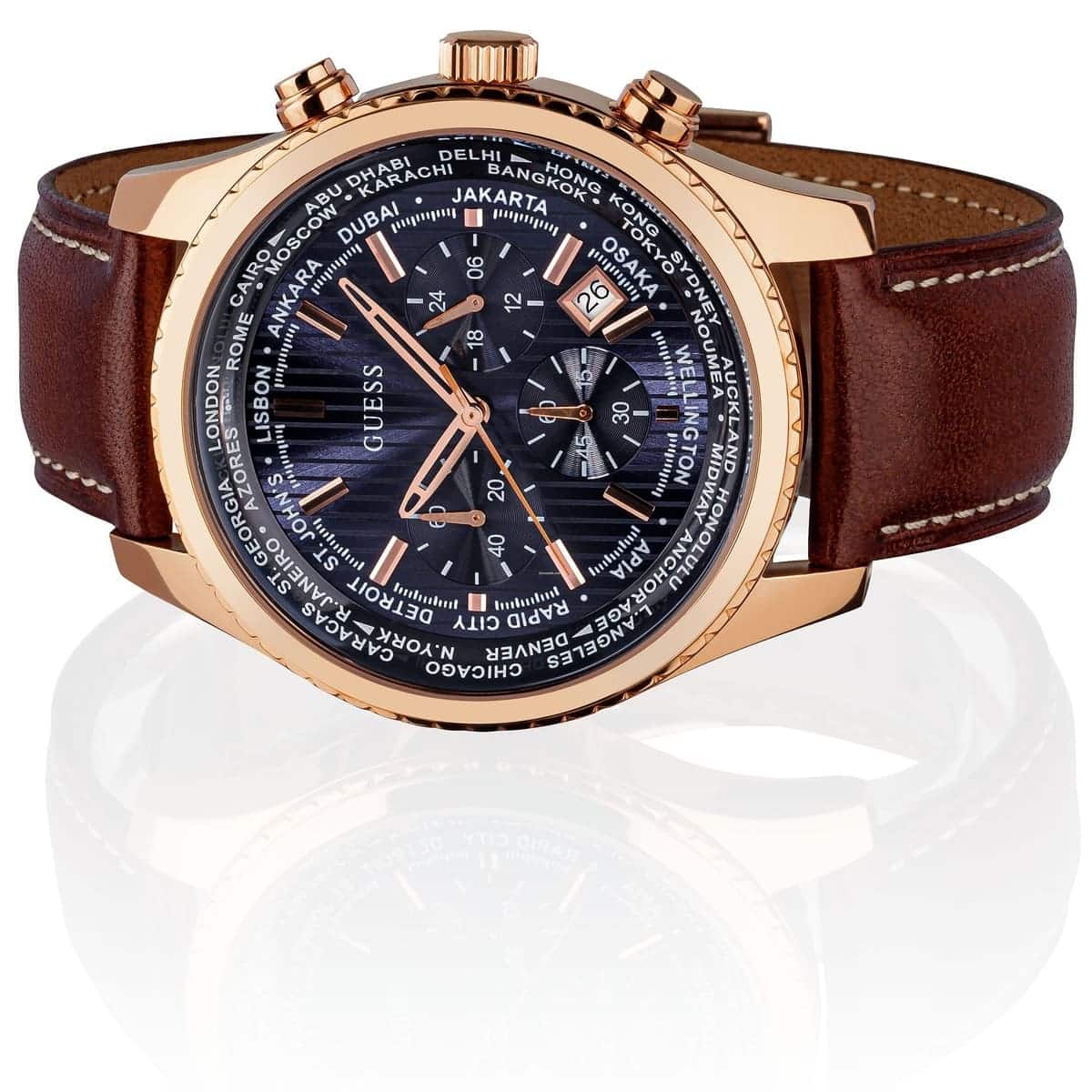 w0500g1 guess watch men brown leather pursuit 3 w0500g1 guess watch men brown leather pursuit 3