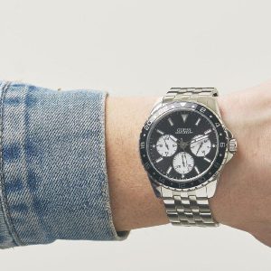 w1107g1 guess watch men silver metal odyssey hand 7