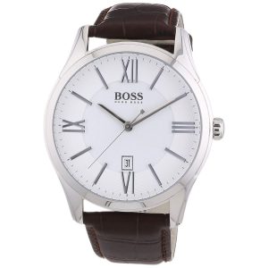 1513021 hugo boss watch men brown leather ambassador 2