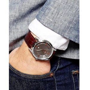 1513041 hugo boss watch men brown leather ambassador hand 6