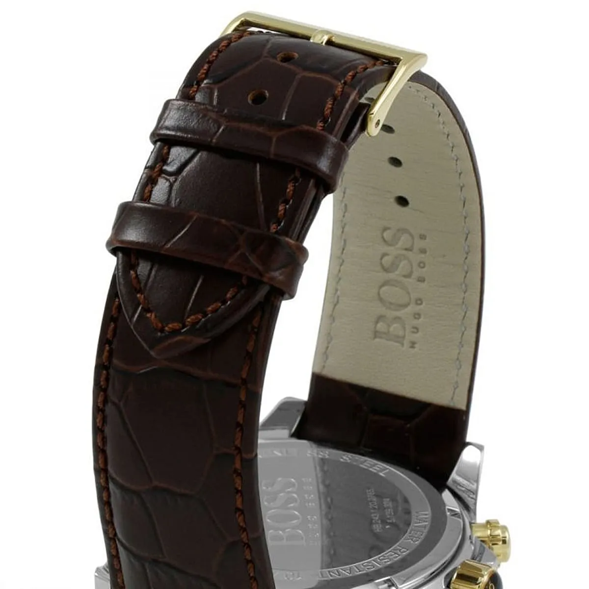 1513174 hugo boss watch men silver dial leather brown strap quartz battery analog three hand ikon 4 1513174 hugo boss watch men silver dial leather brown strap quartz battery analog three hand ikon 4