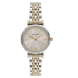 Montre Emporio Armani Gianni T-Bar AR11702 femme – vue de face, cadran doré, argenté – Maroc