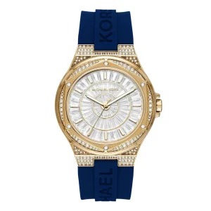 Montre Michael Kors Camille MK7333 femme – vue de face, cadran bleu, blanc – Maroc