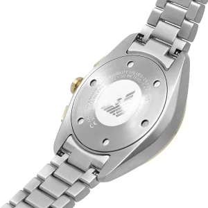 ar11511 emporio armani watch men green dial stainless steel metal silver gold strap quartz battery analog chronograph 6