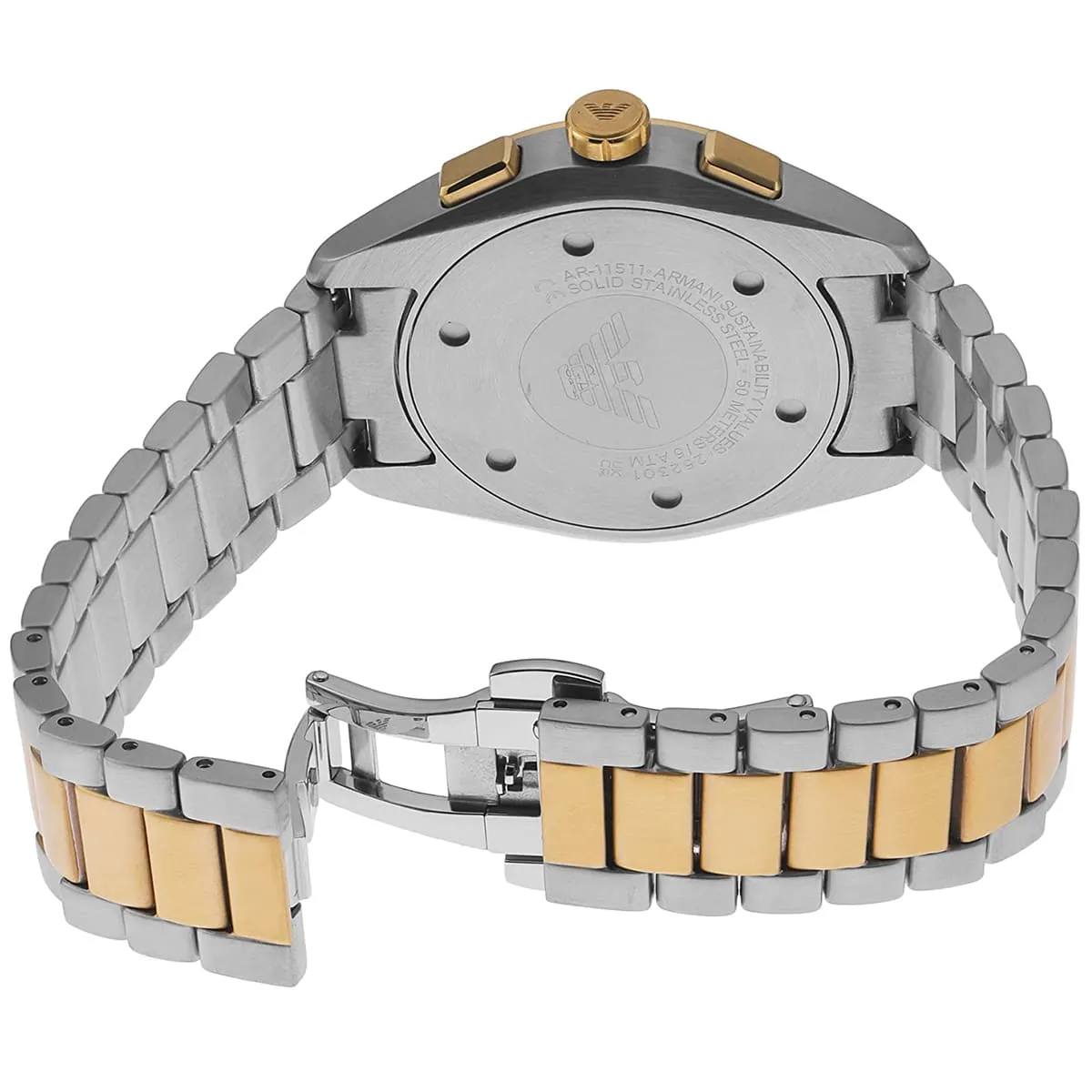 ar11511 emporio armani watch men green dial stainless steel metal silver gold strap quartz battery analog chronograph 7 ar11511 emporio armani watch men green dial stainless steel metal silver gold strap quartz battery analog chronograph 7