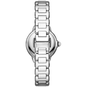 ar11596 emporio armani watch women mother of pearl crystals white dial metal stainless steel silver strap quartz analog mia 5