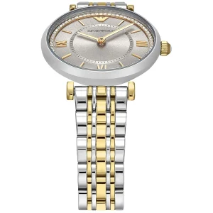 ar11702 emporio armani watch women two tone beige dial metal stainless steel silver gold strap quartz analog gianni t bar 2
