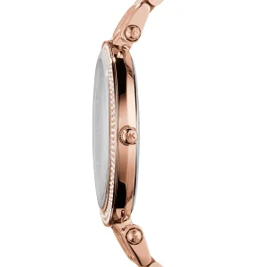 mk3192 michael kors watch women crystals rose gold dial metal stainless steel strap quartz battery analog three hand darci 4