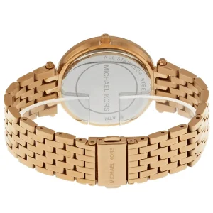 mk3192 michael kors watch women crystals rose gold dial metal stainless steel strap quartz battery analog three hand darci 5