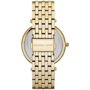 mk3216 michael kors watch women crystals gold dial metal stainless steel golden strap quartz battery analog three hand darci 4