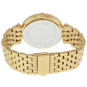 mk3216 michael kors watch women crystals gold dial metal stainless steel golden strap quartz battery analog three hand darci 5