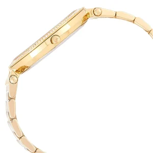 mk3216 michael kors watch women crystals gold dial metal stainless steel golden strap quartz battery analog three hand darci 6