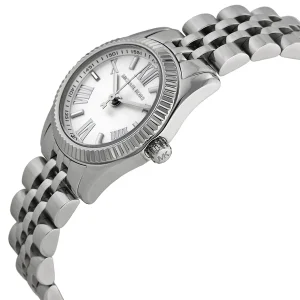 mk3228 michael kors watch women silver dial metal stainless steel strap quartz battery analog three hand lexington 3