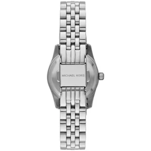 mk3228 michael kors watch women silver dial metal stainless steel strap quartz battery analog three hand lexington 4