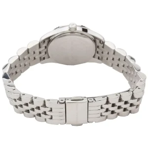 mk3228 michael kors watch women silver dial metal stainless steel strap quartz battery analog three hand lexington 6