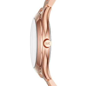 mk3513 michael kors watch women rose gold dial metal stainless steel strap quartz battery analog three hand runway slim mini 4