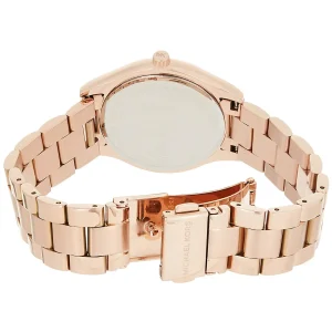 mk3513 michael kors watch women rose gold dial metal stainless steel strap quartz battery analog three hand runway slim mini 7