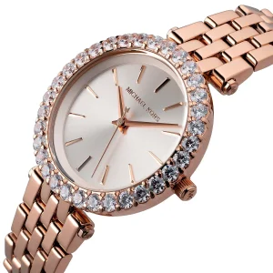 mk4514 michael kors watch women rose gold dial metal stainless steel strap quartz battery analog three hand darci 2