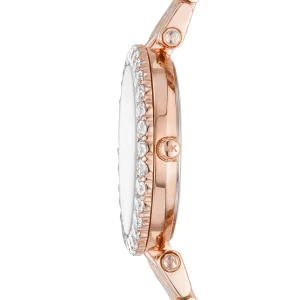 mk4514 michael kors watch women rose gold dial metal stainless steel strap quartz battery analog three hand darci 3