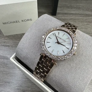 mk4514 michael kors watch women rose gold dial metal stainless steel strap quartz battery analog three hand darci 8