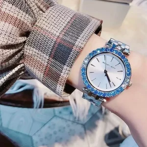 mk4516 michael kors watch women white dial metal stainless steel silver strap quartz battery analog three hand darci 10