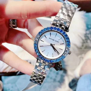 mk4516 michael kors watch women white dial metal stainless steel silver strap quartz battery analog three hand darci 5