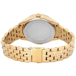 mk4709 michael kors watch women crystals gold dial metal stainless steel golden strap quartz battery analog three hand harlowe 10 1024x1024